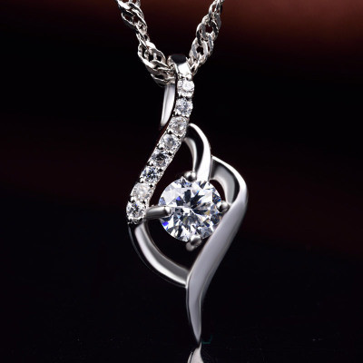 White Diamond Sterling Silver Necklace